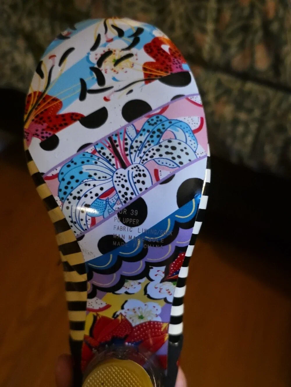 Irregular Choice Black Glitter Bow Strawberry Accent Flats